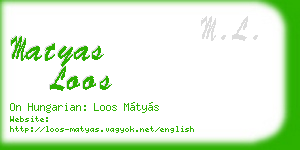 matyas loos business card